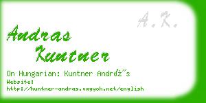 andras kuntner business card
